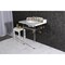 Kingston Brass 30 Carrara Marble Console Sink with Acrylic Legs, Marble WhiteBrushed Brass LMS30MASQ7 - alternate 4